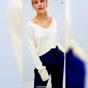 ASOS Design Cropped Sweater in Fluffy Yarn